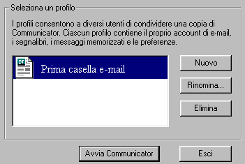Profiles: premere il tasto New