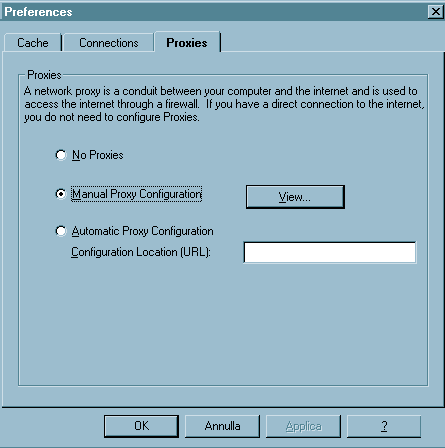 Procedura di configurazione del proxy 1