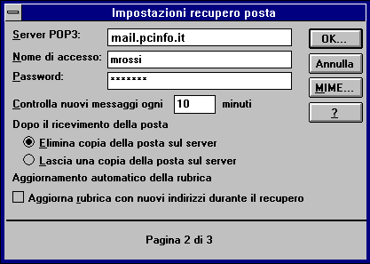 Configurazione mail explorer win 3x