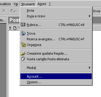 Outlook - Finestra Toolbar principale