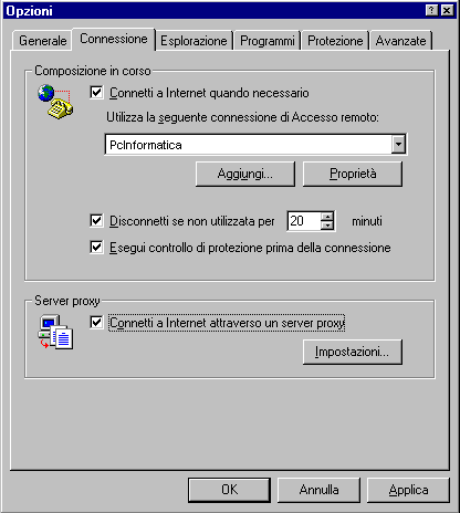 Configurazione proxy
