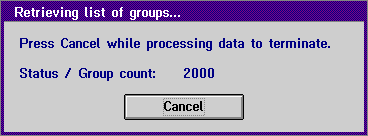 Schermata Retrieving list of groups