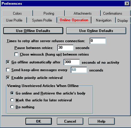 Schermata Preferences