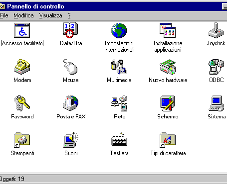 Pannello di controllo
